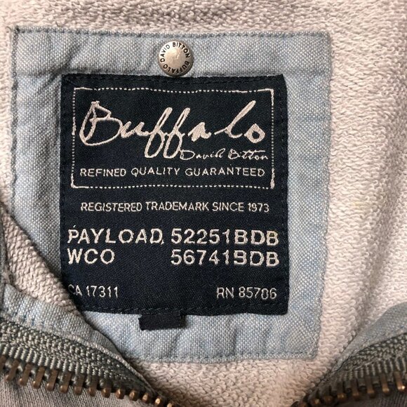 Buffalo David Bitton Distredded Grey Zip Up Lightweight Jacket Medium - Picture 4 of 11